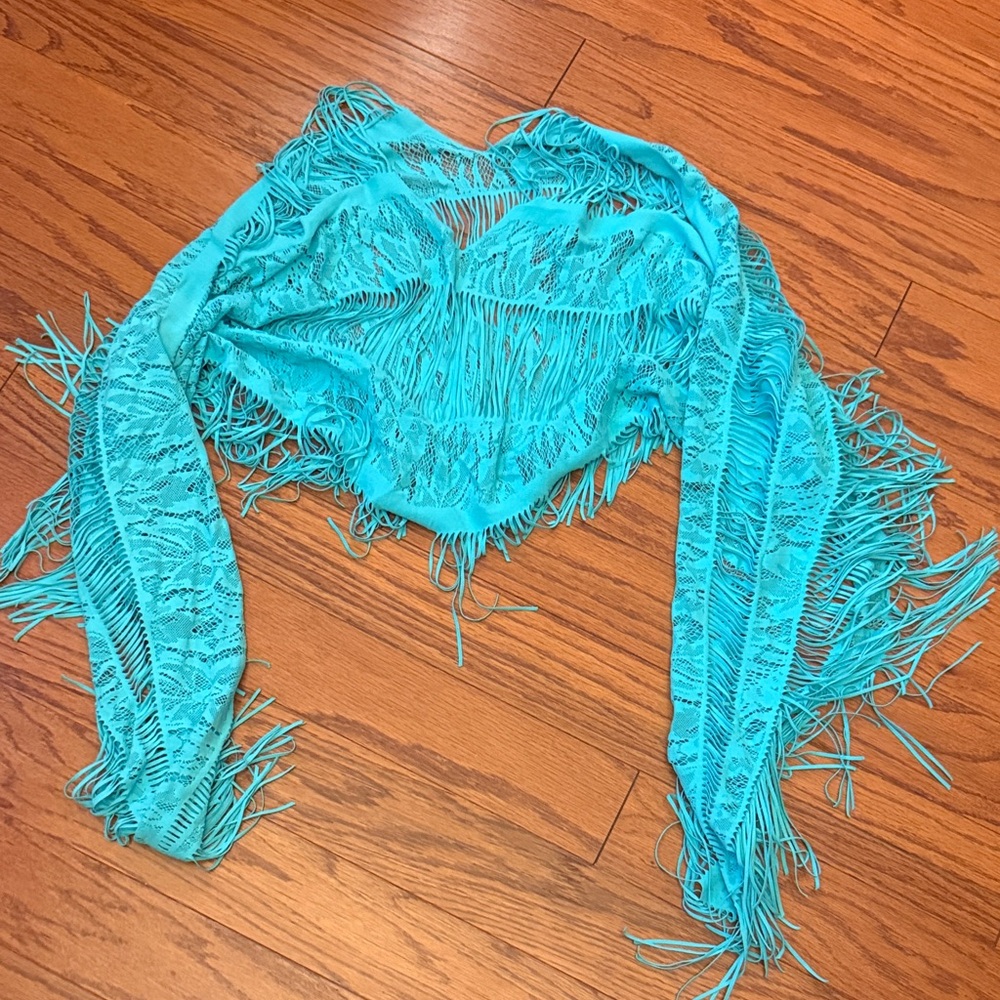 Beach Bunny Aqua Lace shall/ wrap